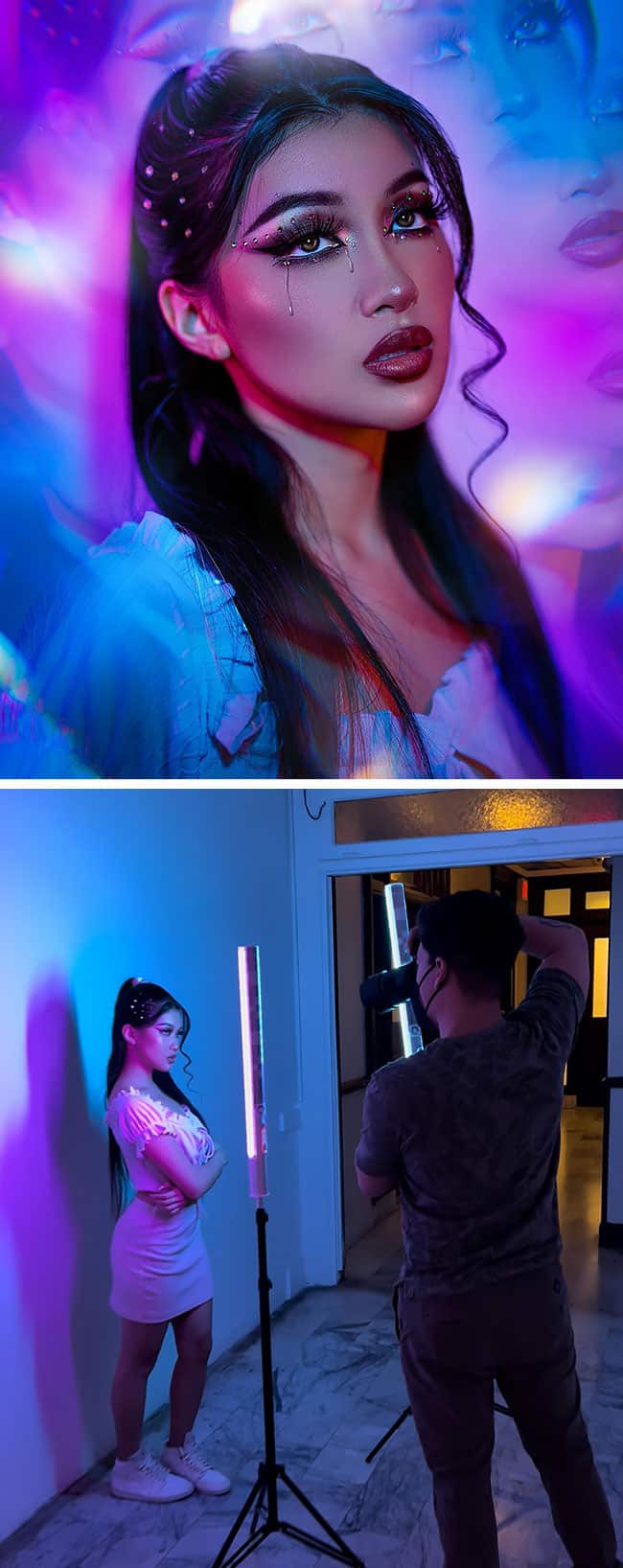 geo leon fotografia trucos mujer colores neon
