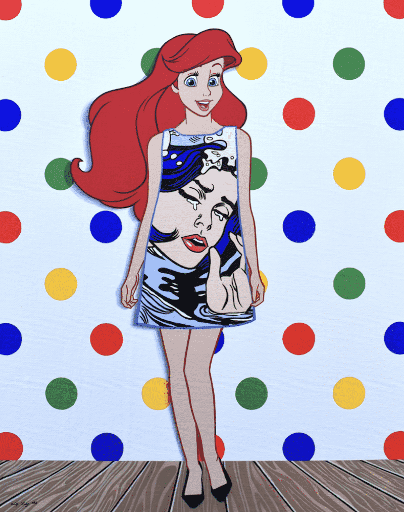 jose rodolfo reinterpreta el universo disney sirenita pop art