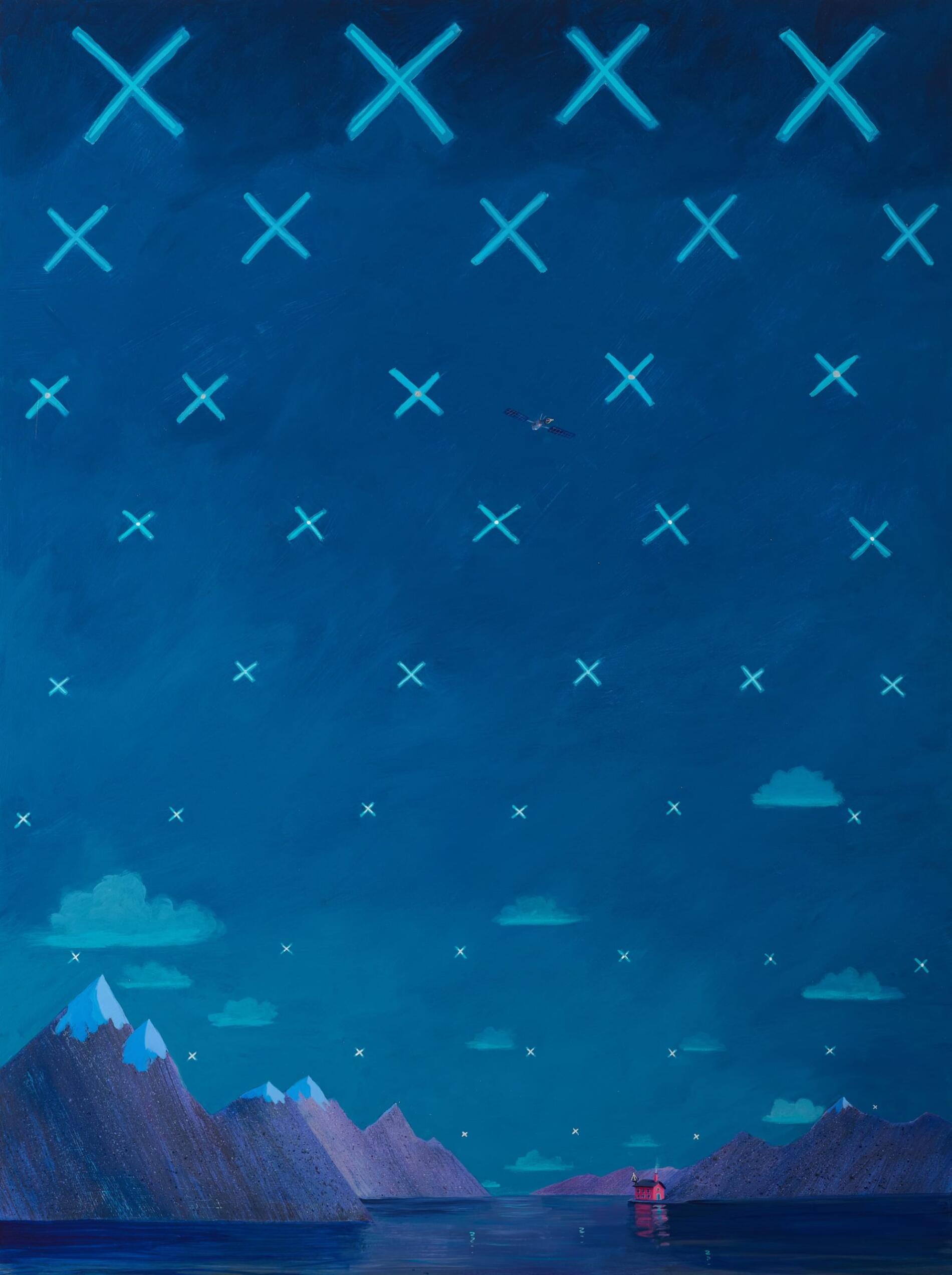 Oliver Jeffers paisajes nocturnos sobre acrilico rio