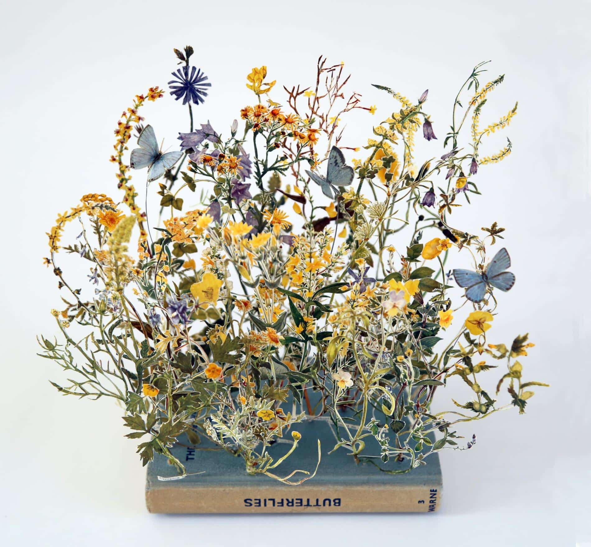 Su Blackwell, escultura de libros Blue Butterflie