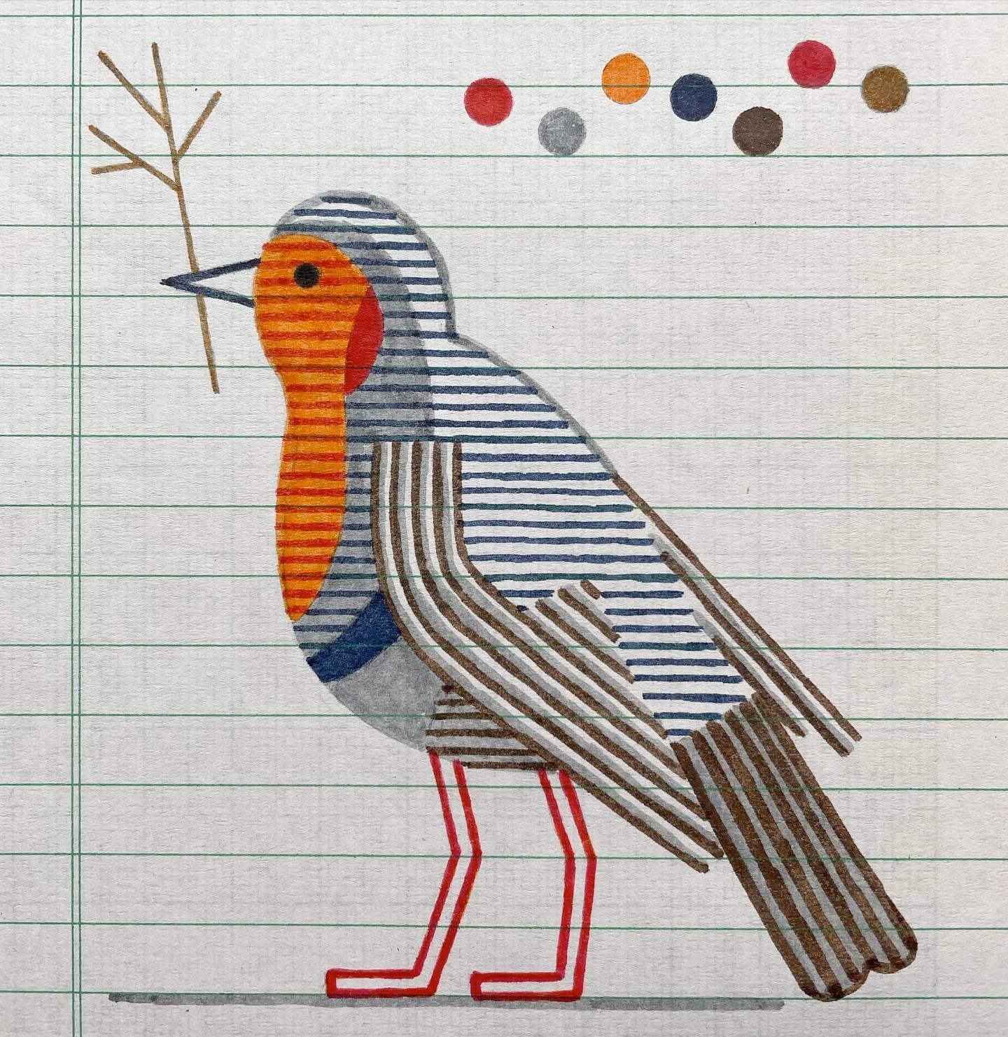 Jochen Gerner aves trazo minimalista lineas ave
