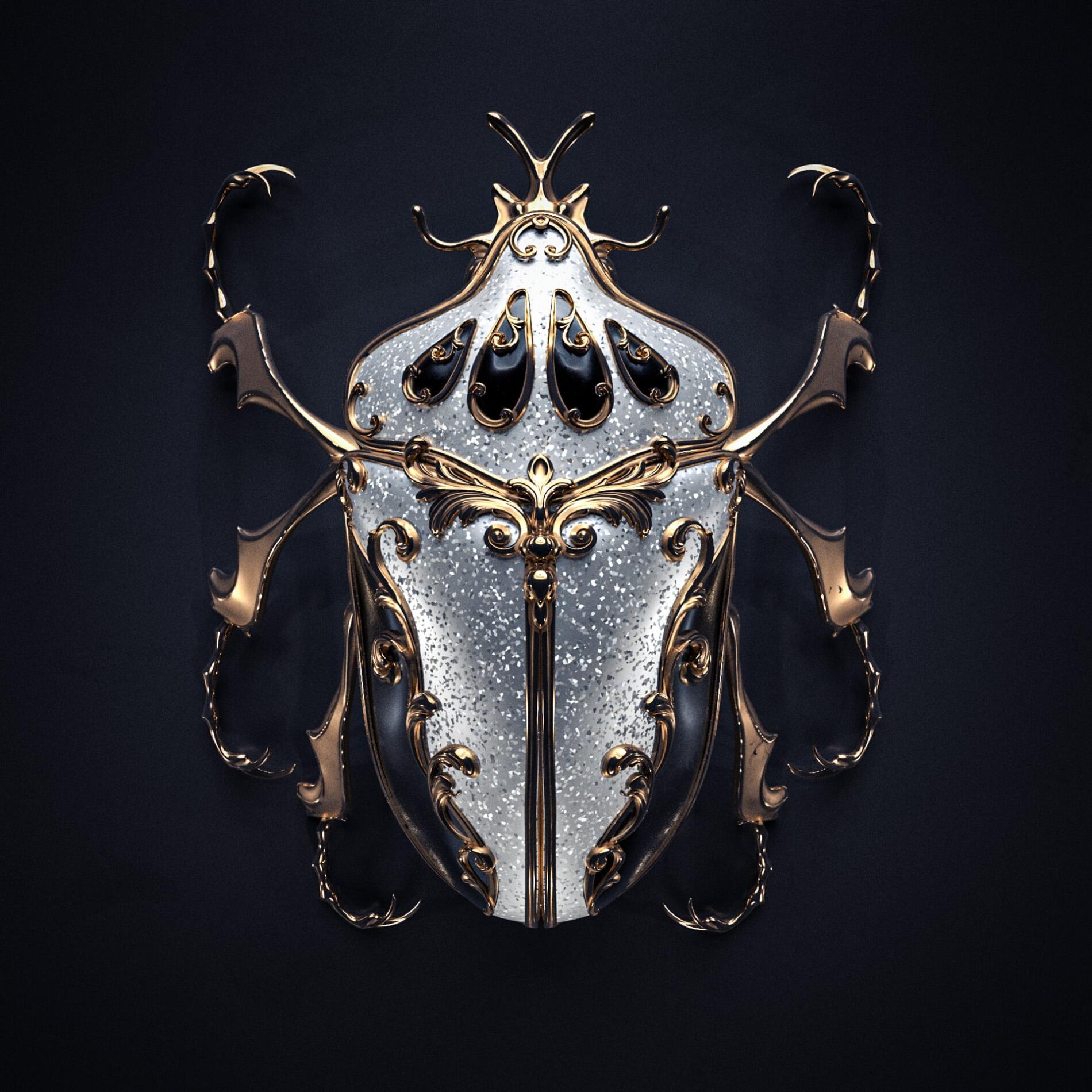 Sasha Vinogradova MARIPOSA ILUSTRACIONES DIGITALES INSECTOS ORNAMENTALES ECARABAJO