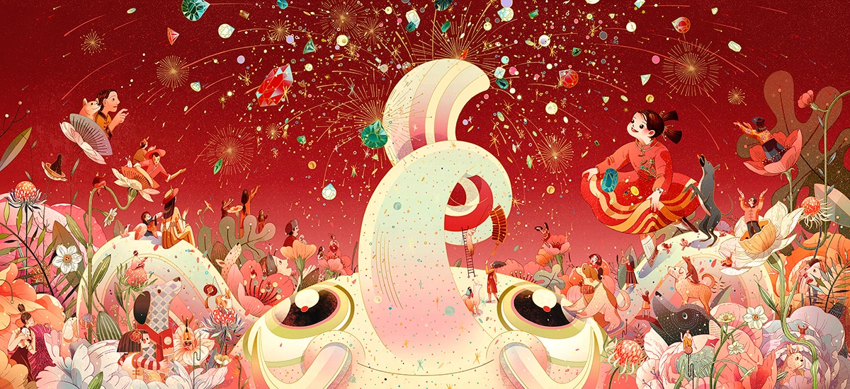 Victo Ngai naqrraciones visuales Mix spring festival