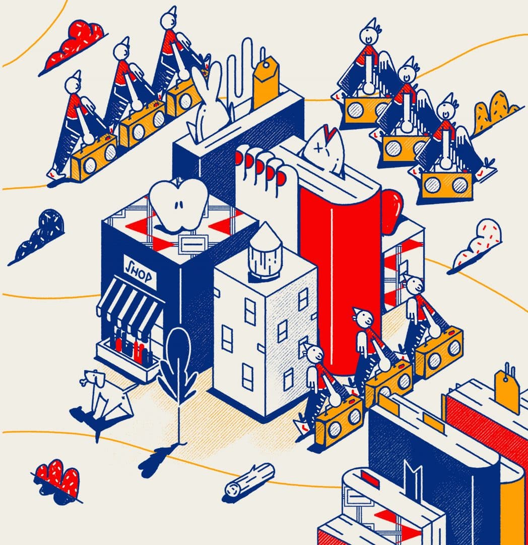 ana perez lopez ilustraciones de colores ciudad