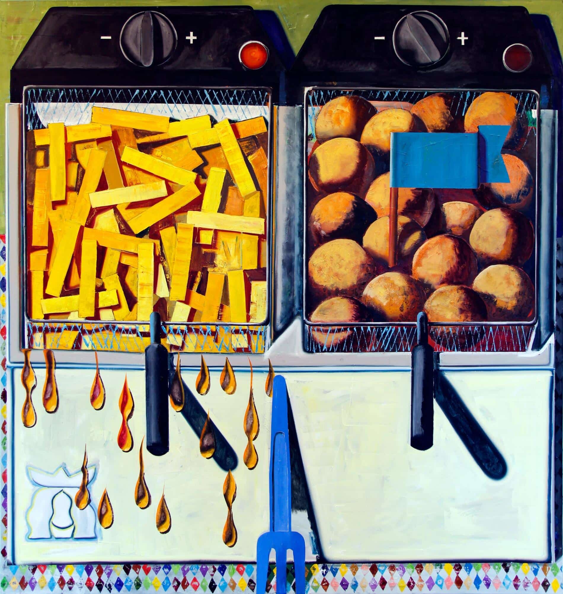 patatas, óleo sobre lienzo kristof santy gran buffet