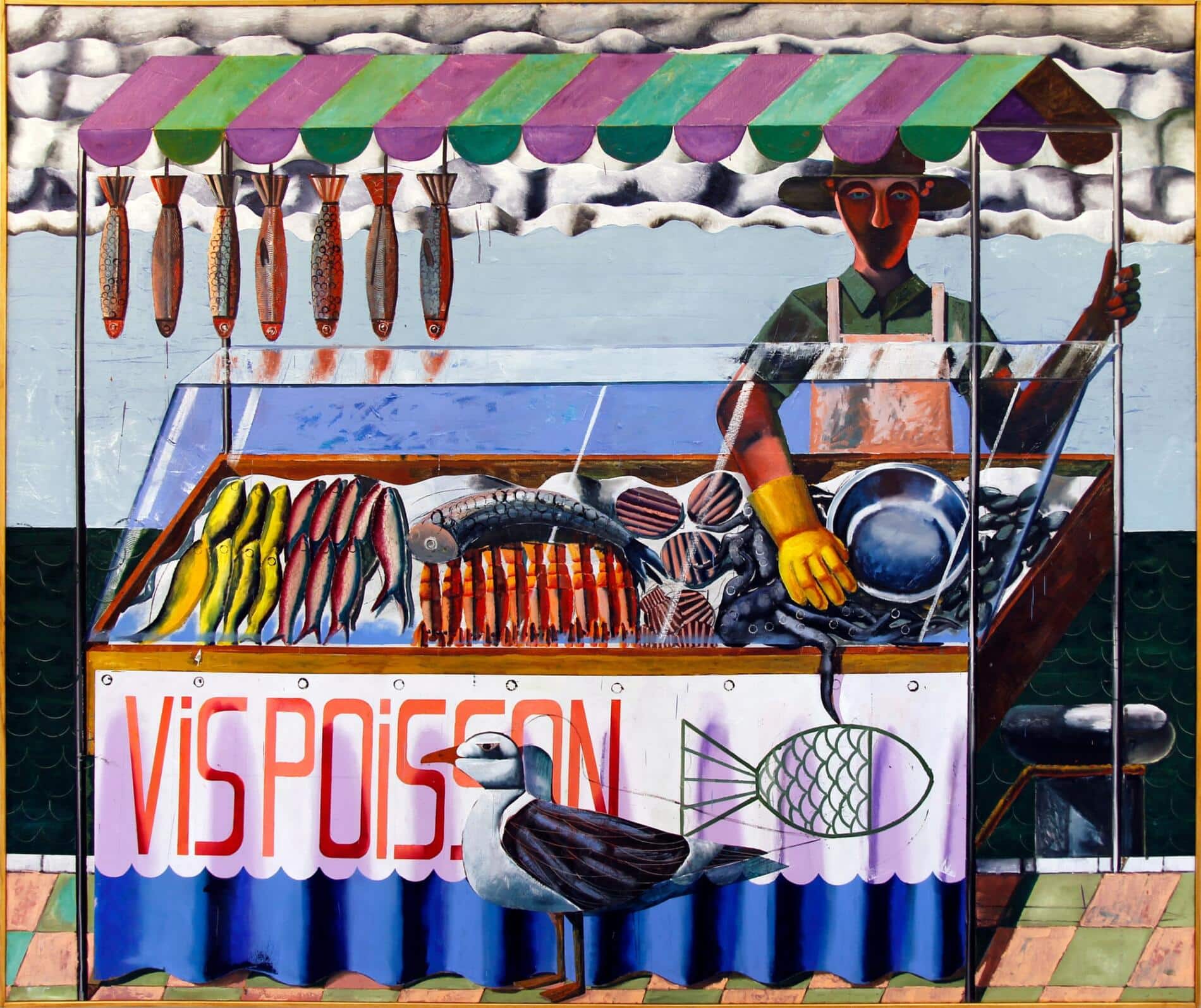 vis poisson, óleo sobre lienzo kristof santy gran buffet