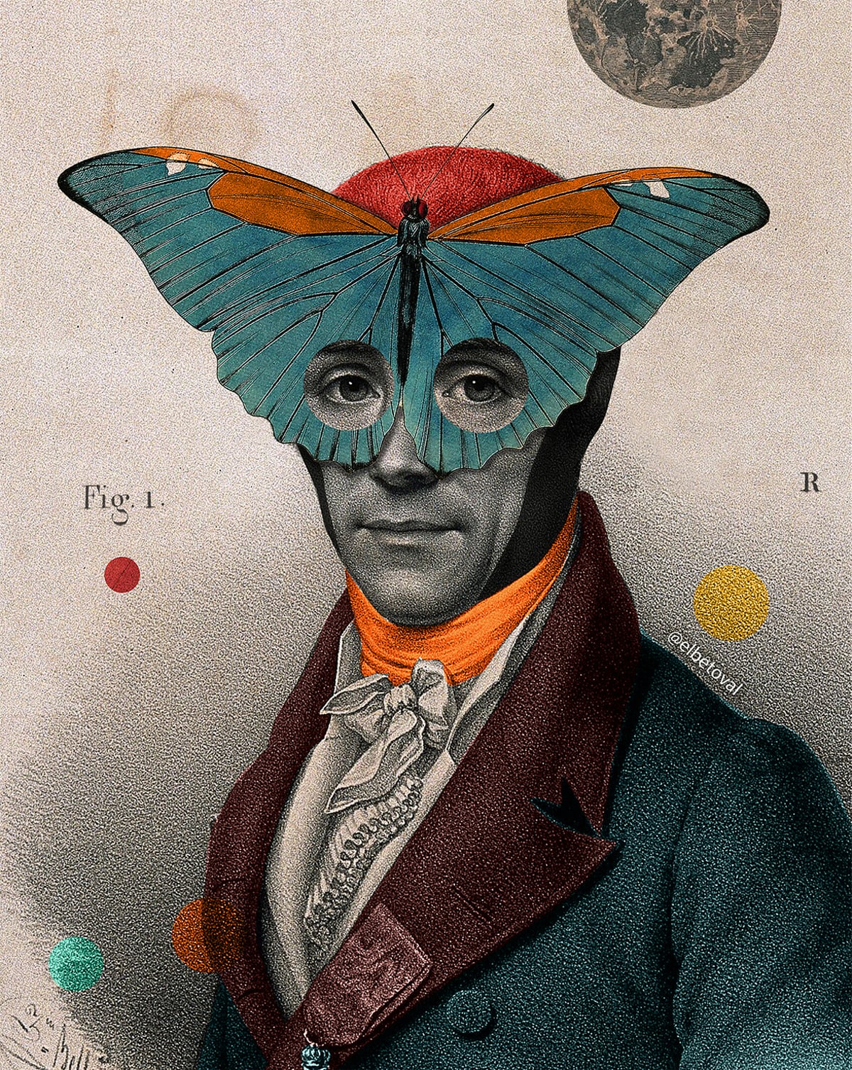 COLLAGE DE BETO VAL SURREAL MARIPOSA