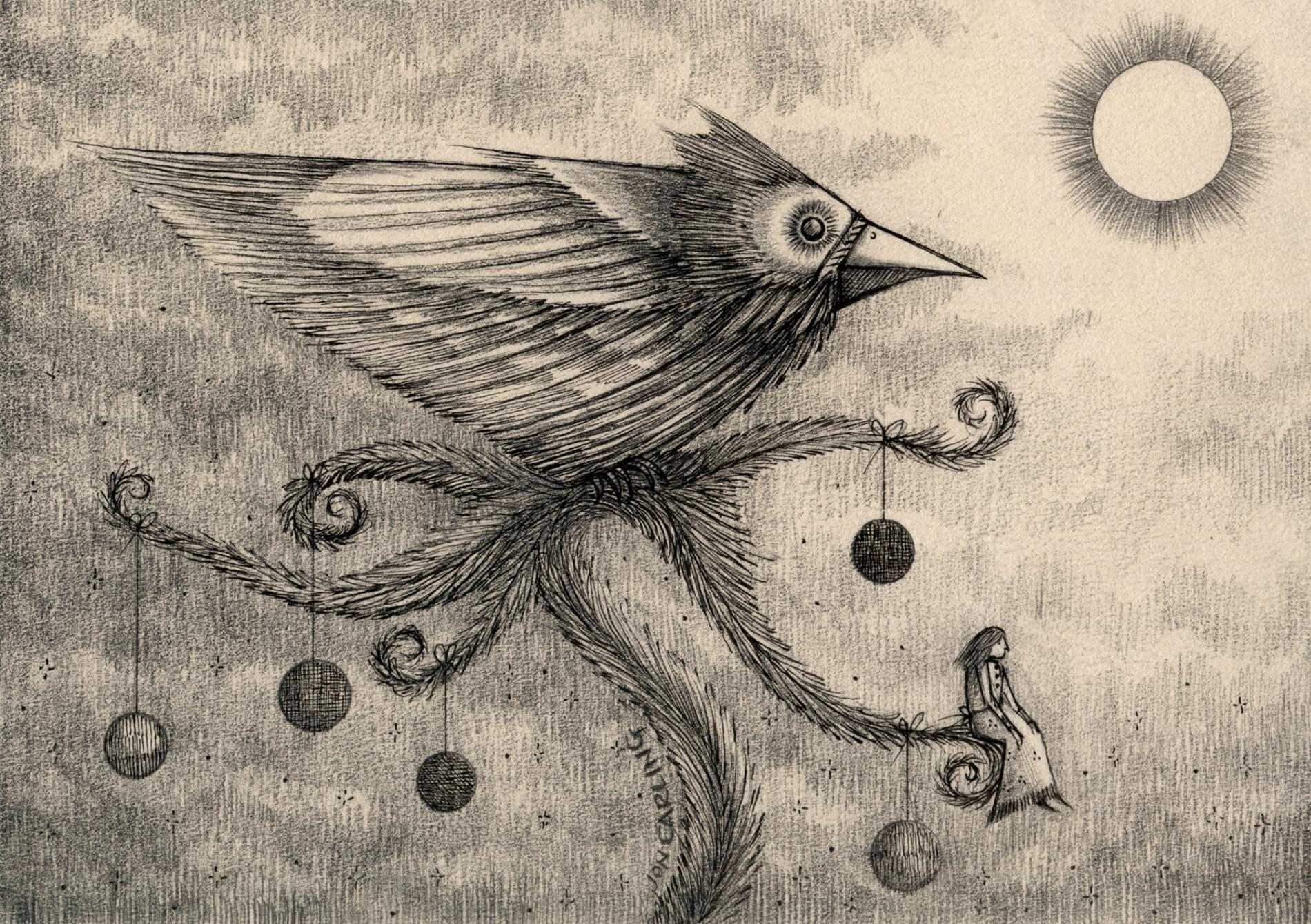 JIN CARLING ILUSTRACION LAPIZ AVE