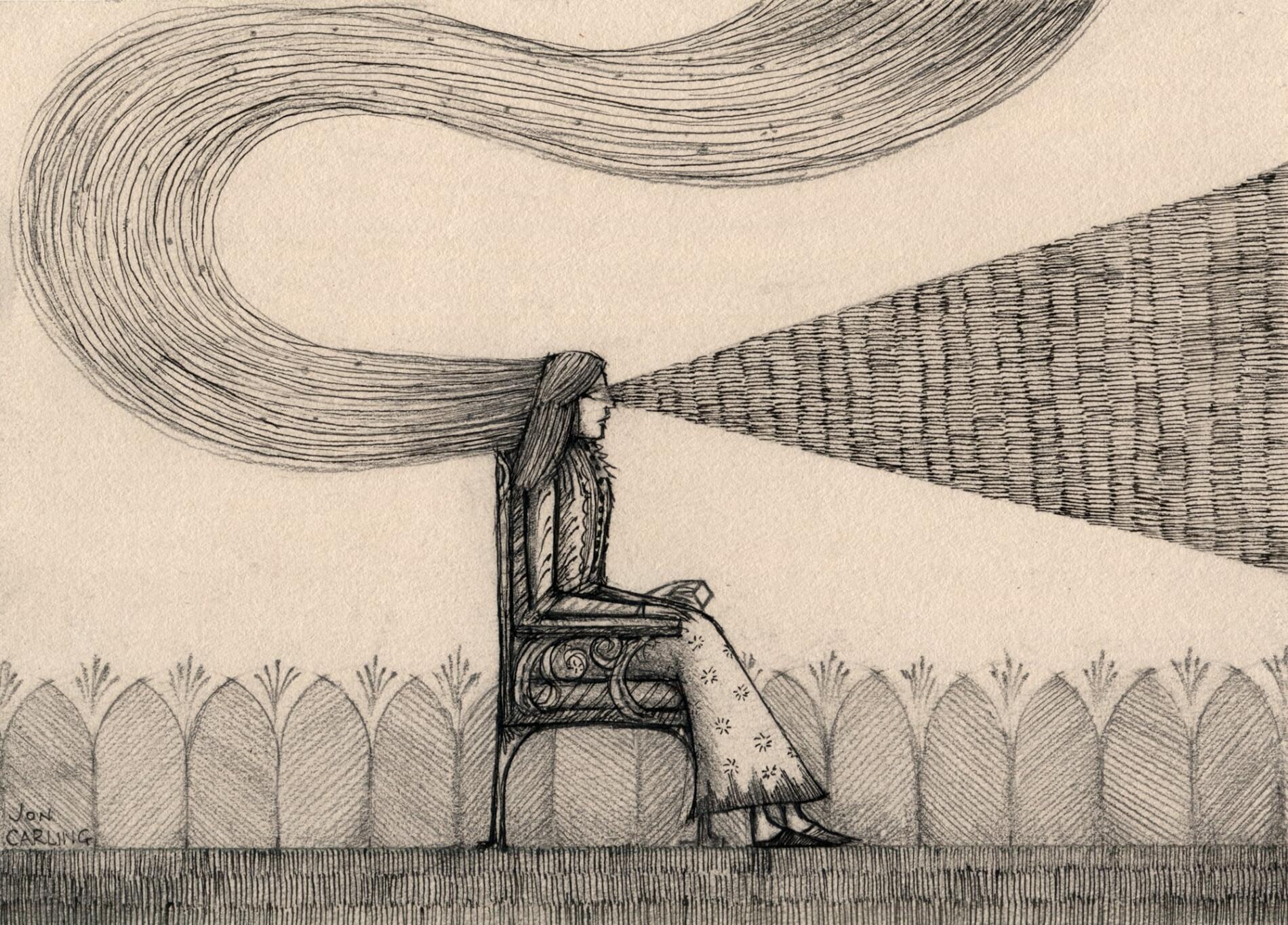 JIN CARLING ILUSTRACION LAPIZ SURREAL
