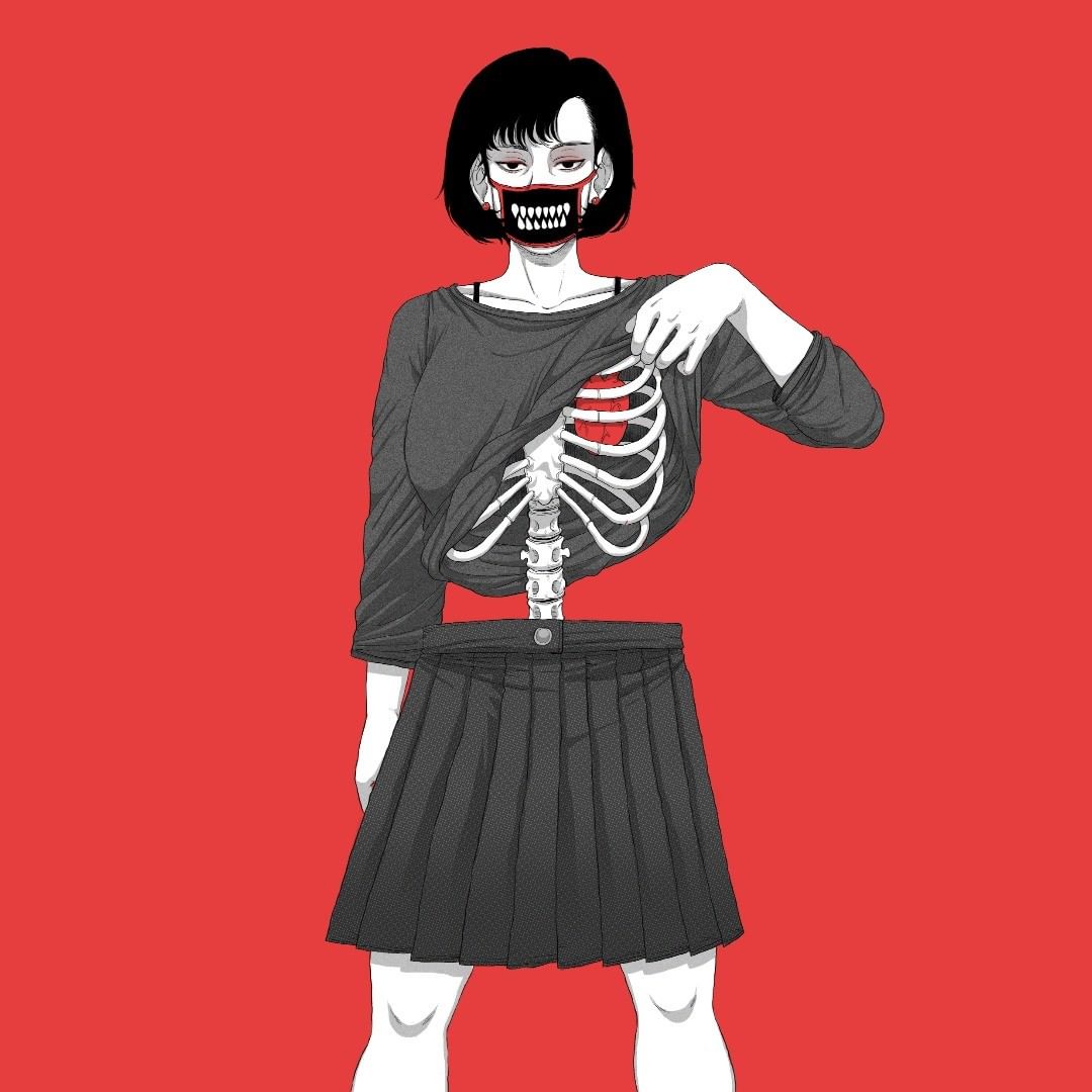 magtira paolo ilustracion mujeres esqueleto
