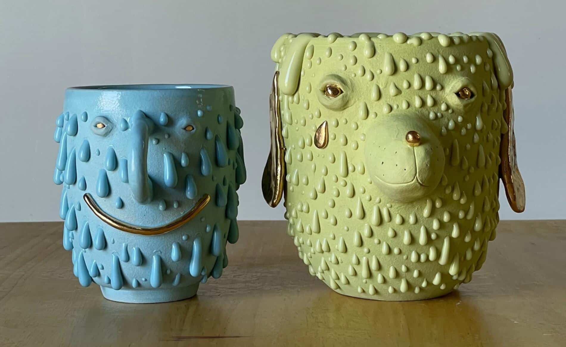 Philip Kupferschmidt ceramica colores gotas caras