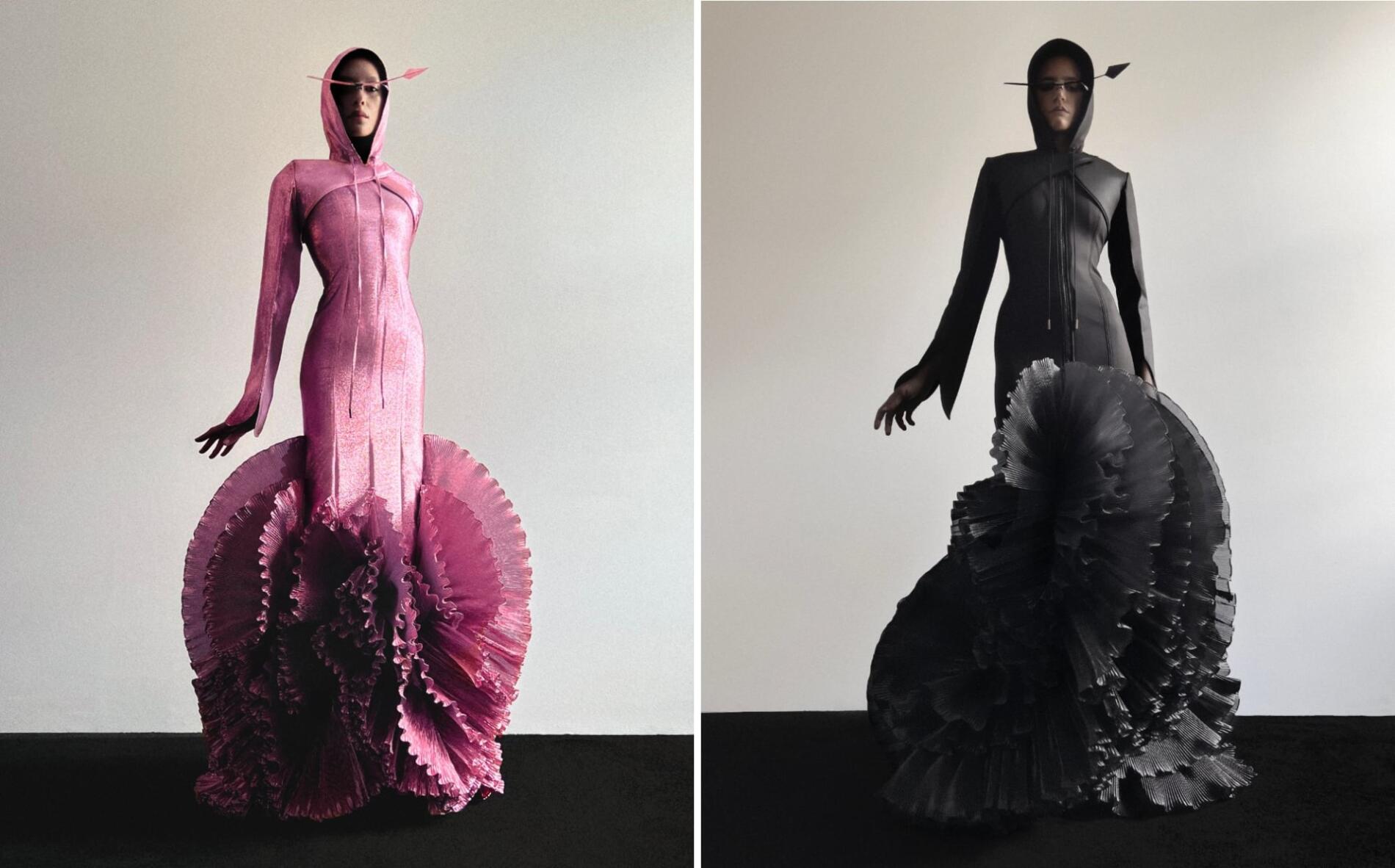 ROBERT WUN COLECCION MODA PV2023 BIRDS ROSA