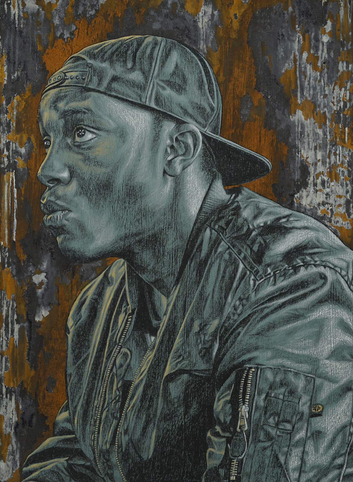 conteh retratos realistas perfil