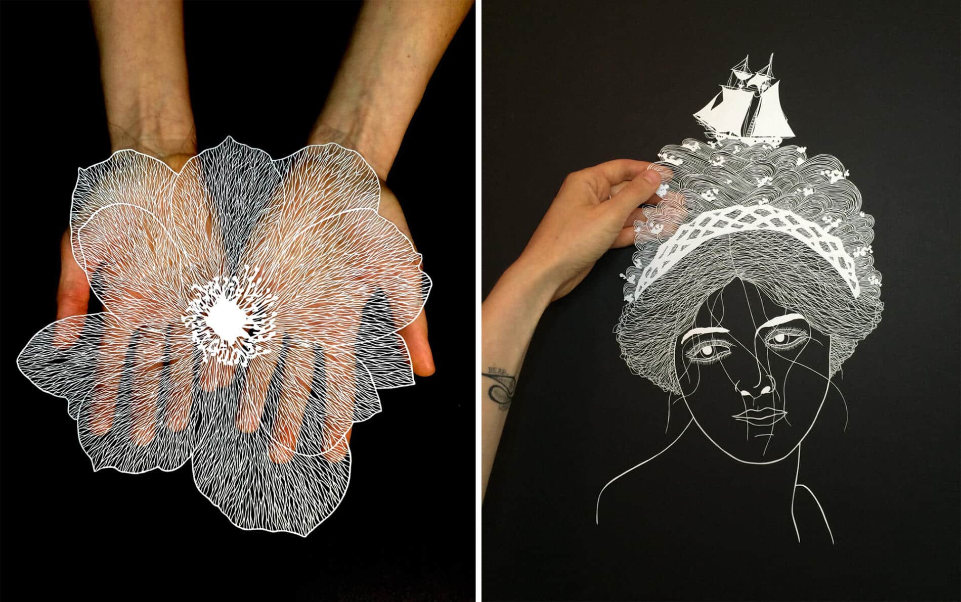 Maude White recortes de papel floresl