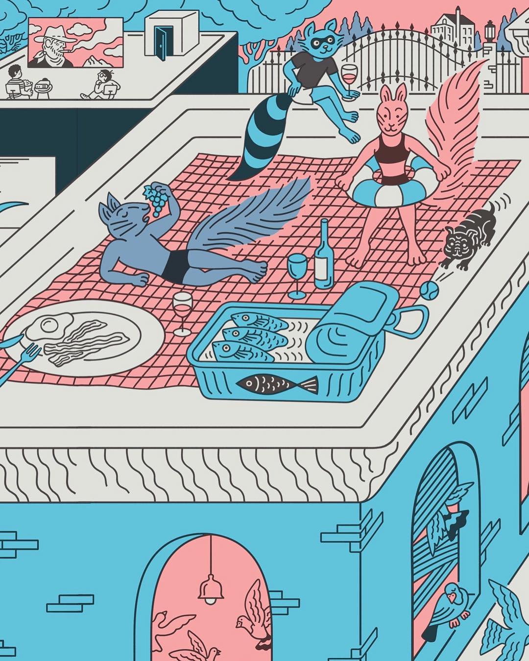 tomi um ilustraciones asotea