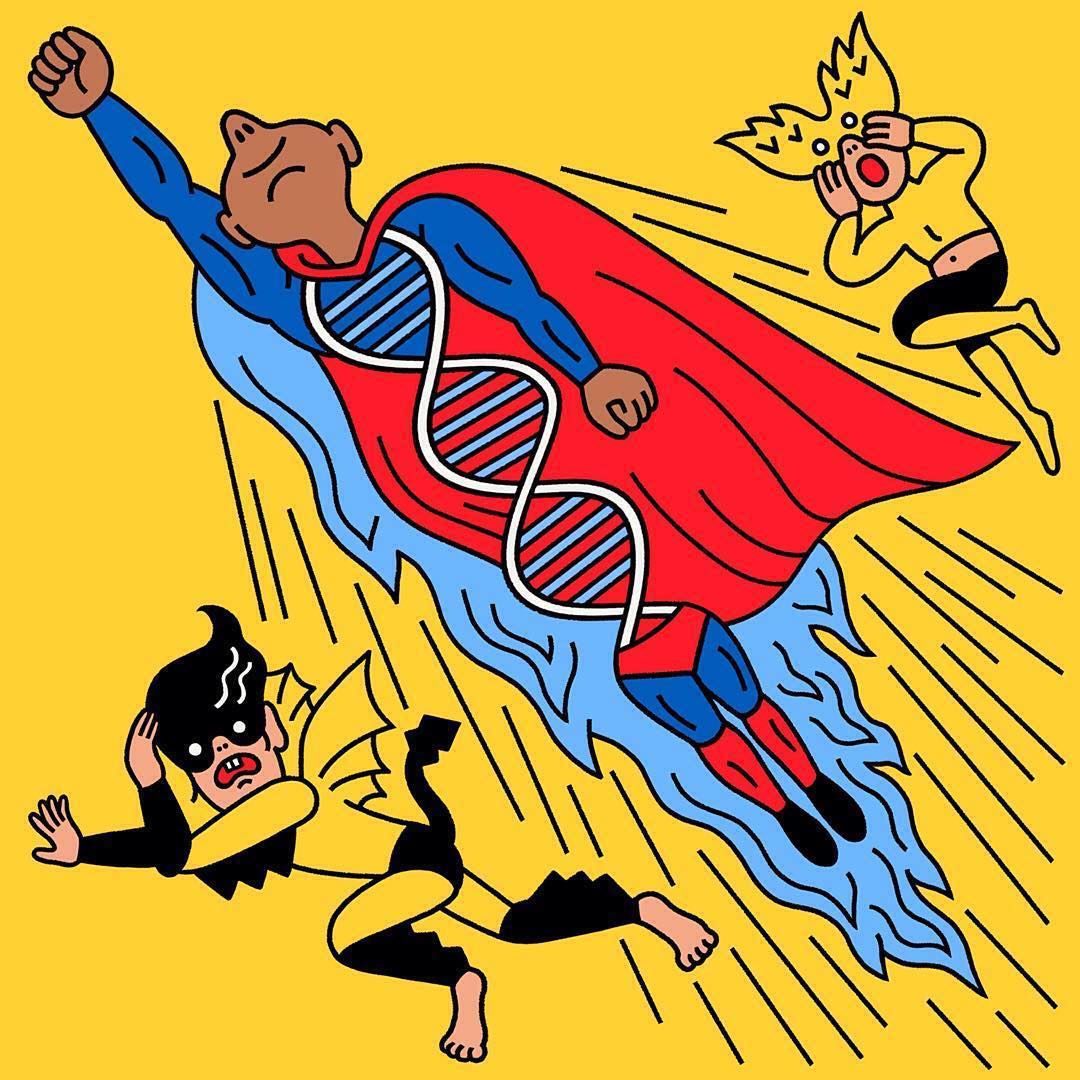 tomi um ilustraciones suoer heroe adn