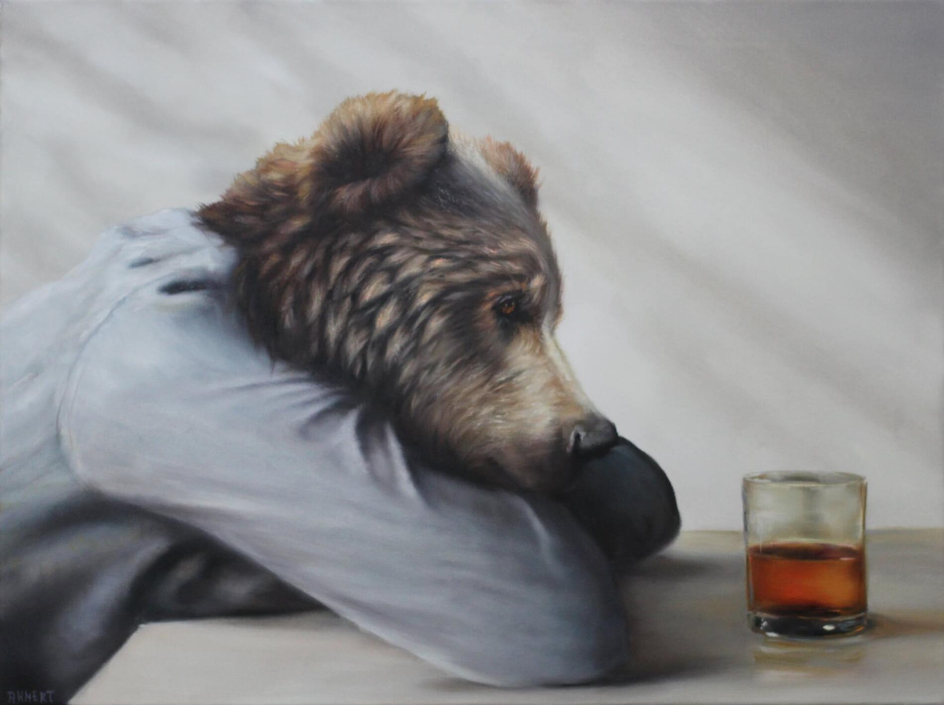 Richard Ahnert pintura antropomorfa Waiting Game