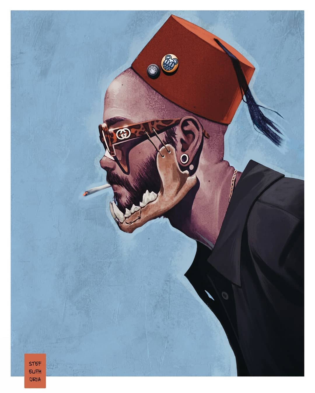 Stef Euphoria arte concdeptual skull