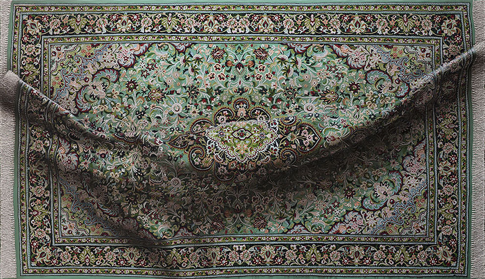 Antonio Santin alfombras hiperealistas verde