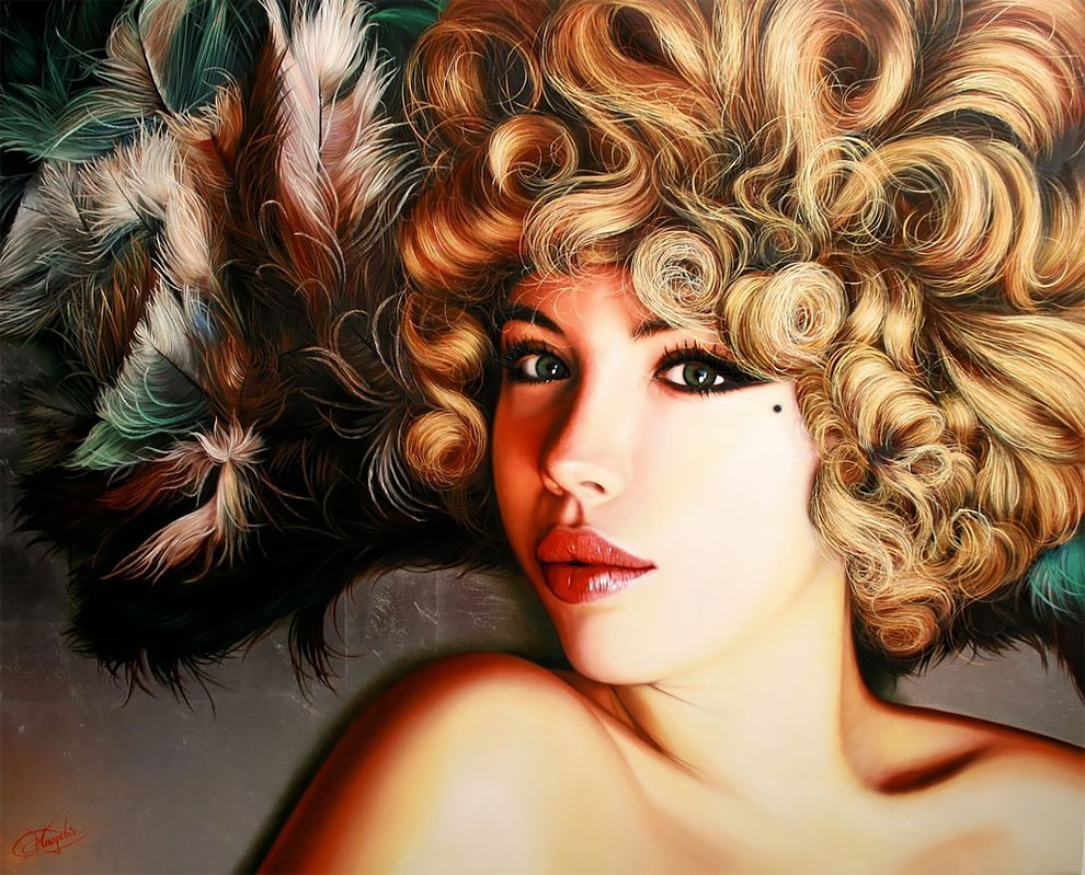 Christiane Vleugels pintura hiperealista curly
