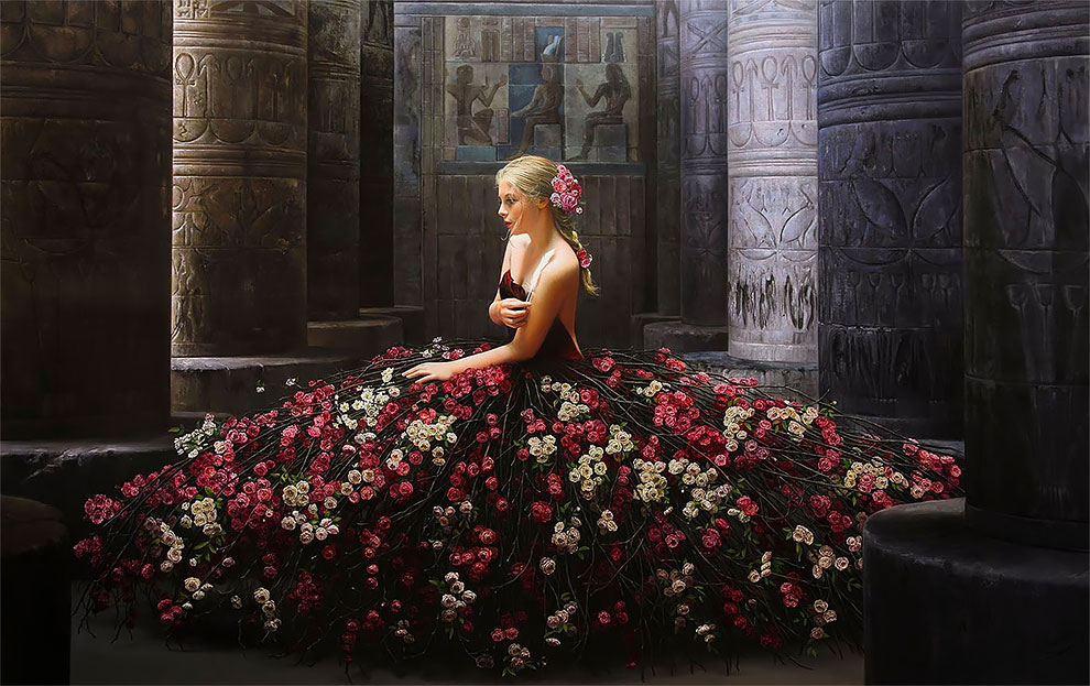 Christiane Vleugels pintura hiperealista flores