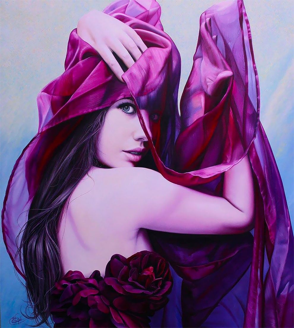 Christiane Vleugels pintura hiperealista rostro