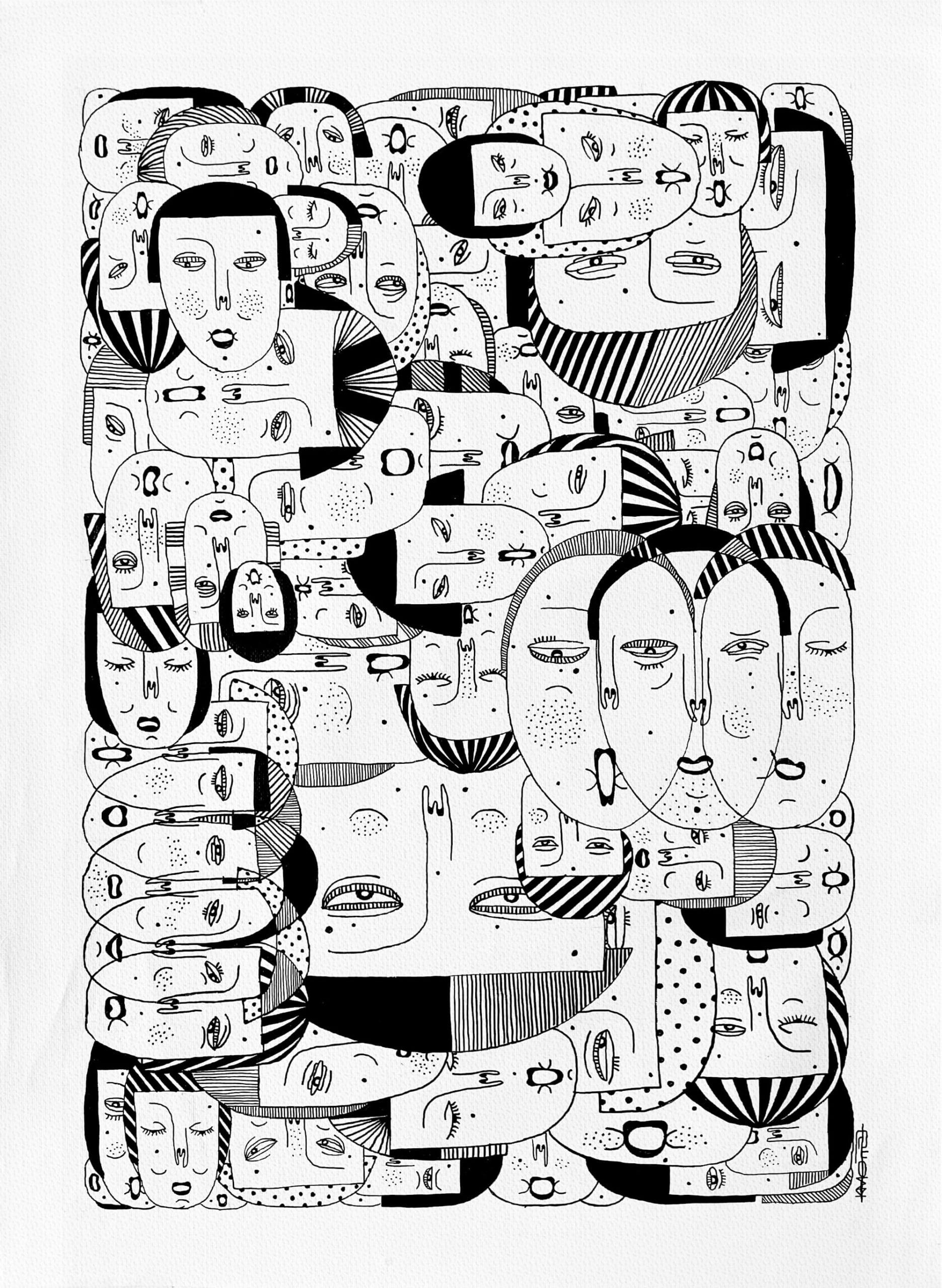 Yool Kim ilustraciones blanco y negro