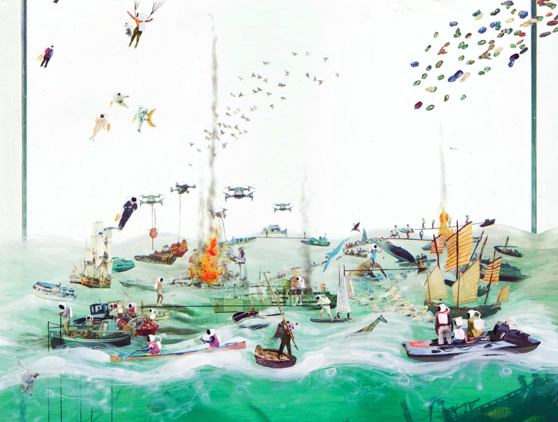Dustin Yellin mares saltos
