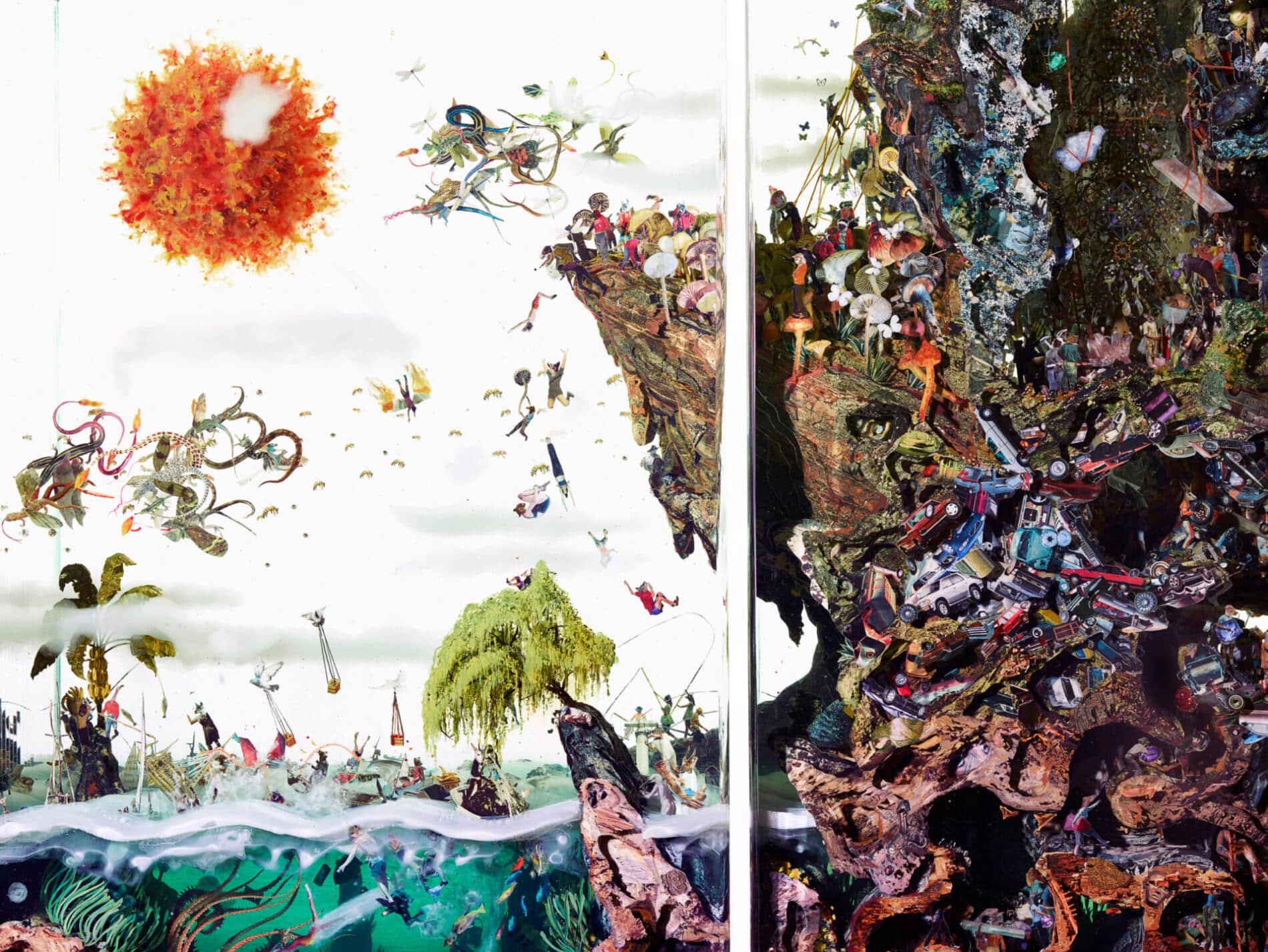 Dustin Yellin obra de vidrio detalle
