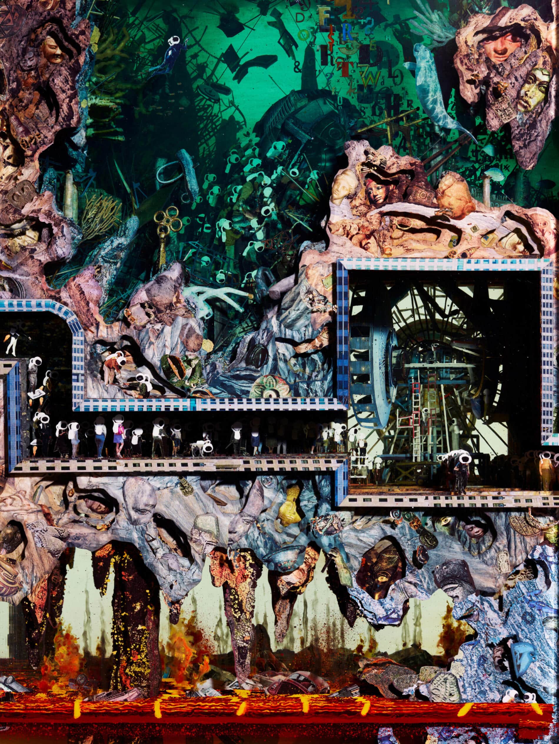 Dustin Yellin obra de vidrio