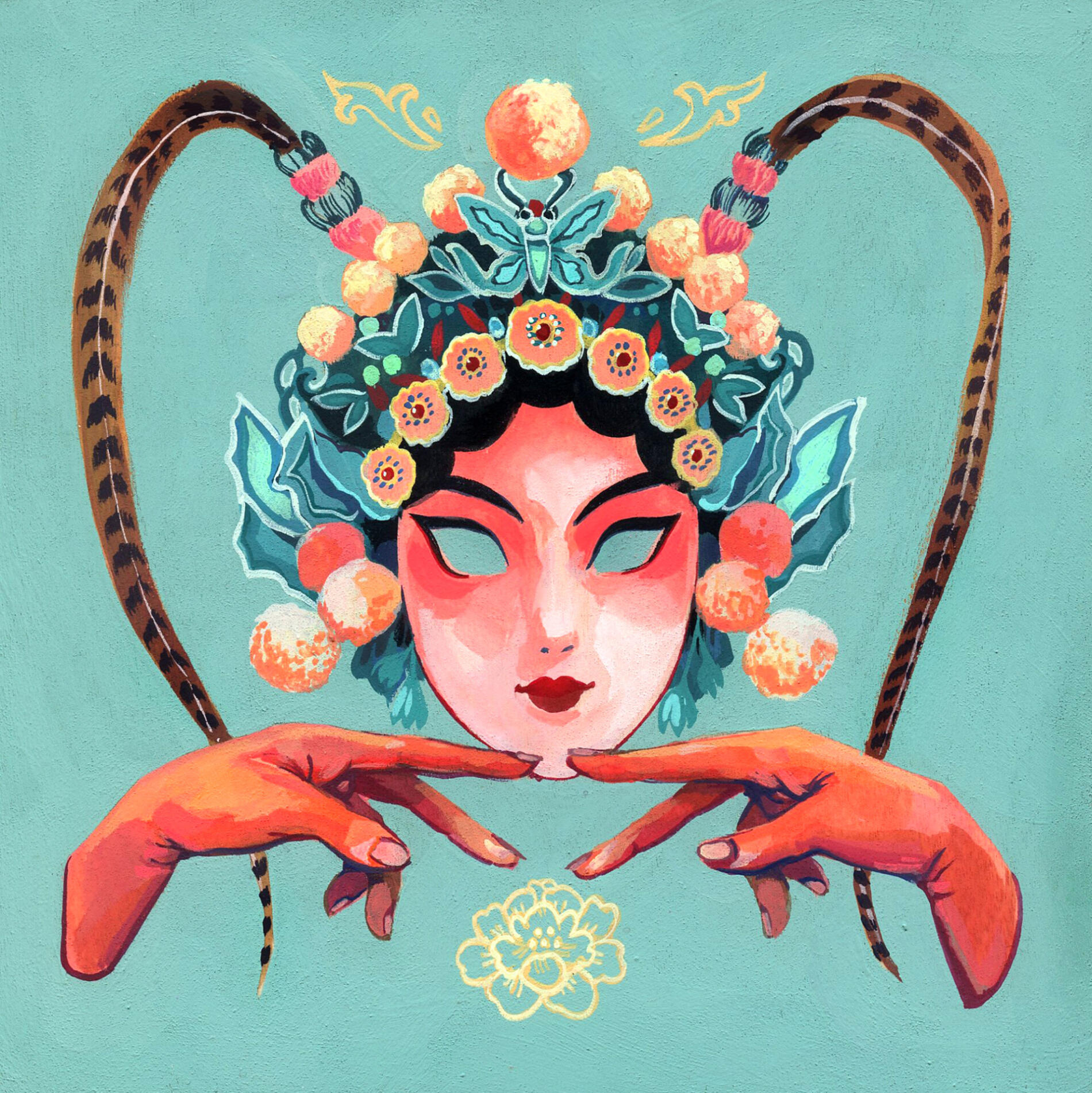 Malisa Suchanya pintura Chinese opera mask