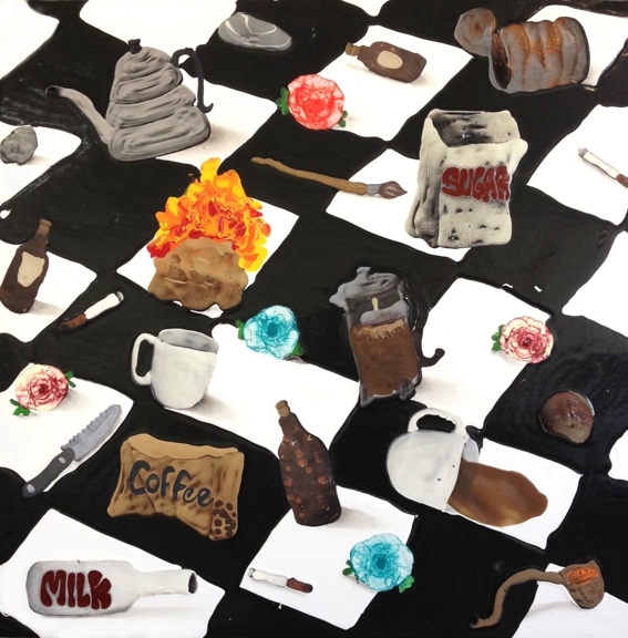 Mark Posey arte contemporaneo caos y desorden morning coffee
