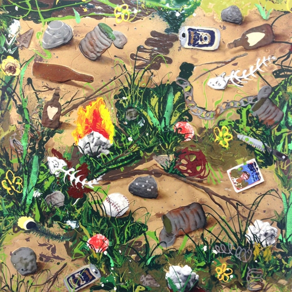 Mark Posey arte contemporaneo caos y desorden pez