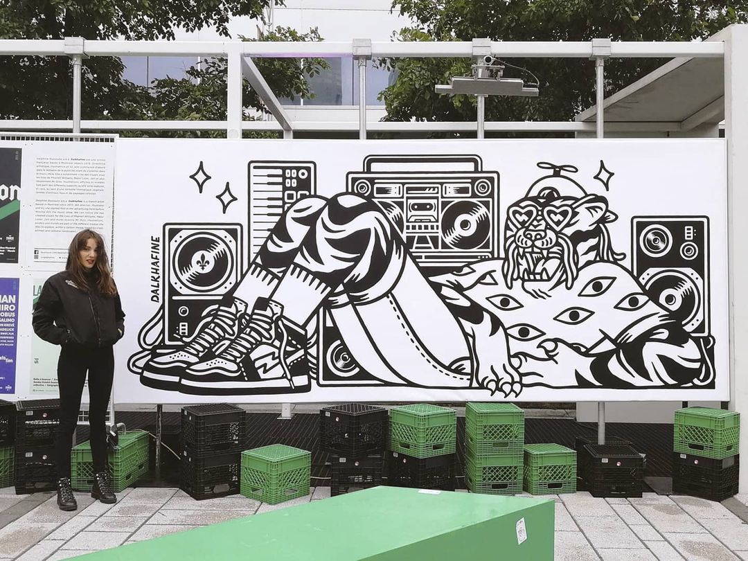 Dalkhafine street art bw