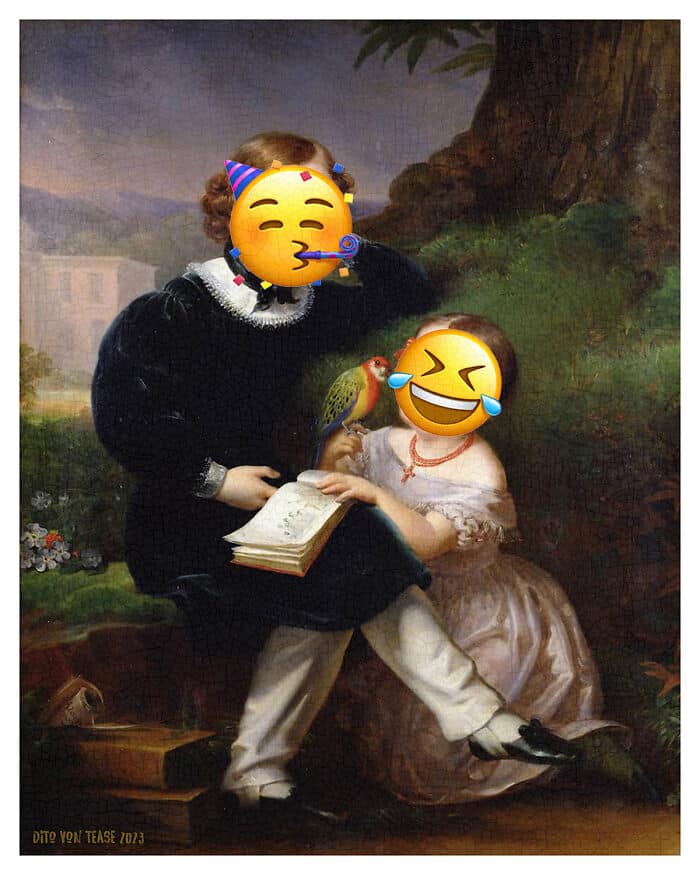 Dito Von Tease emoji paints retrato