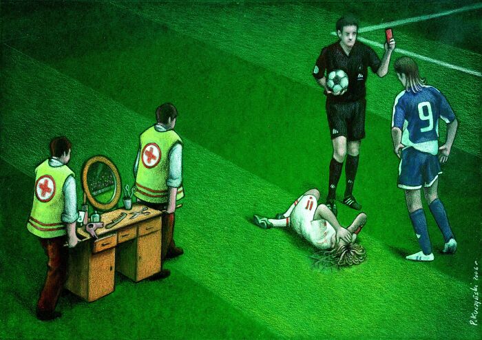 Paweł Kuczyński ilustraciones problemas futbol