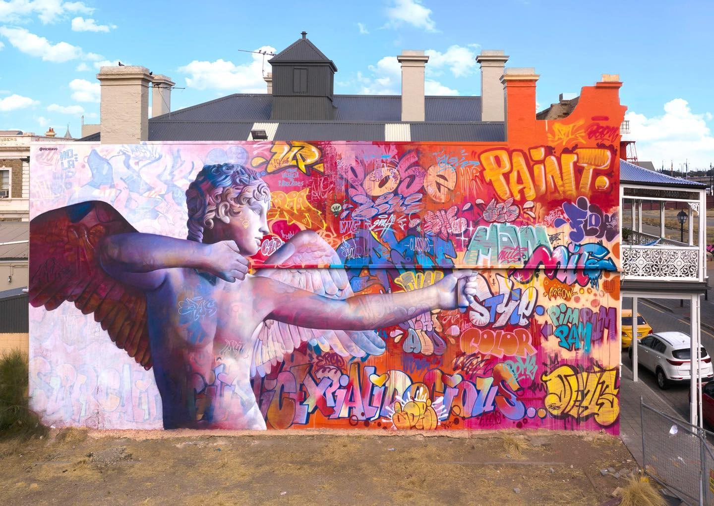 PichiAvo murales mitologia griega y romana cupido