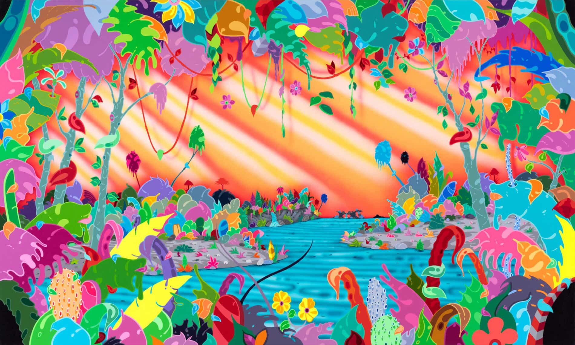 erik parker psicodelia paisaje