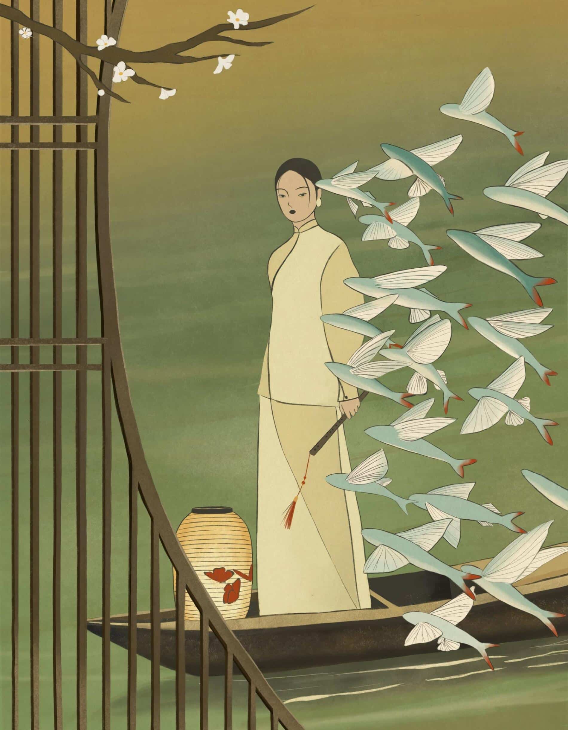 Lea Woo ILUSTRACIONES VINTAGE MUJERES Y PECES