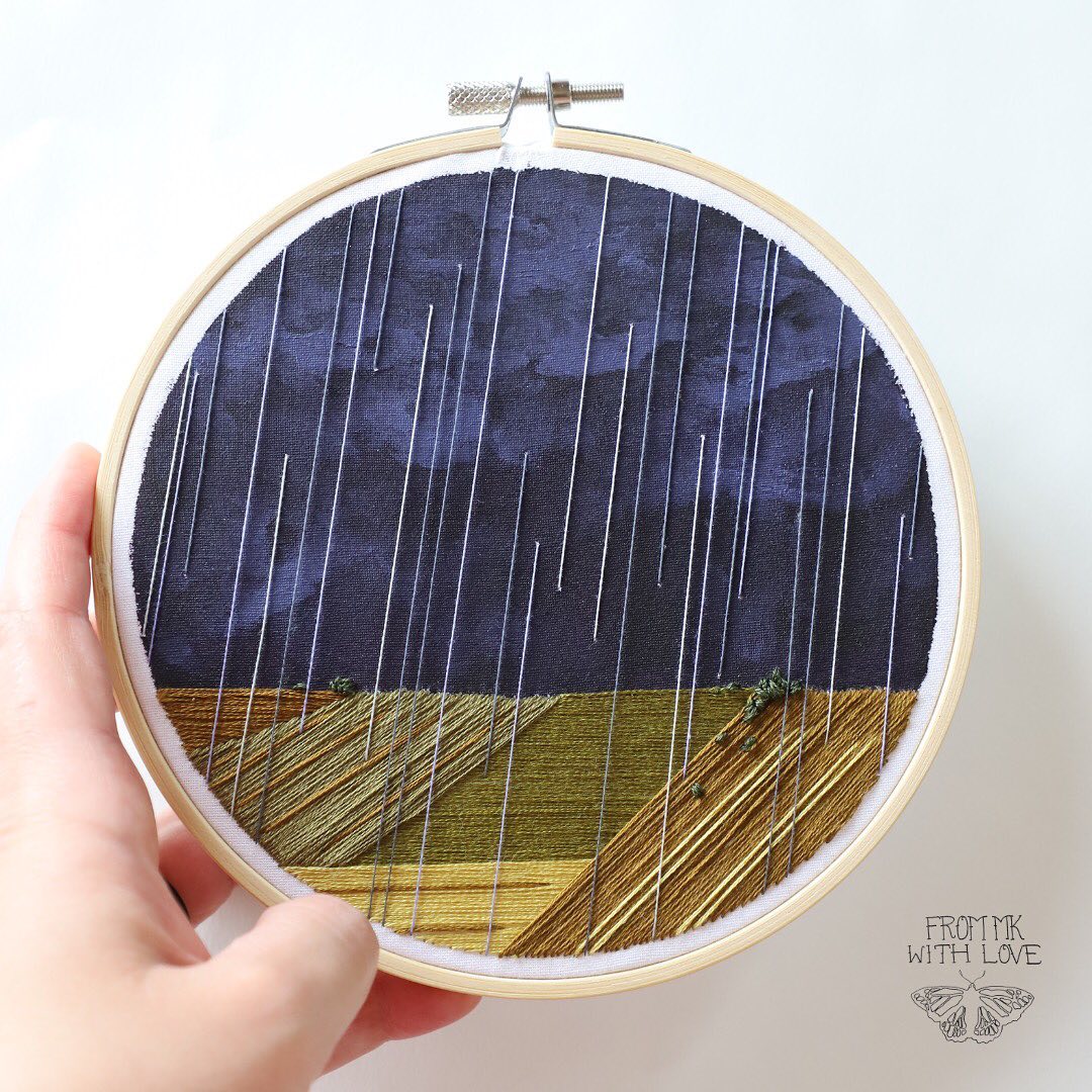 bordados y pintura acrílica de MK lñm