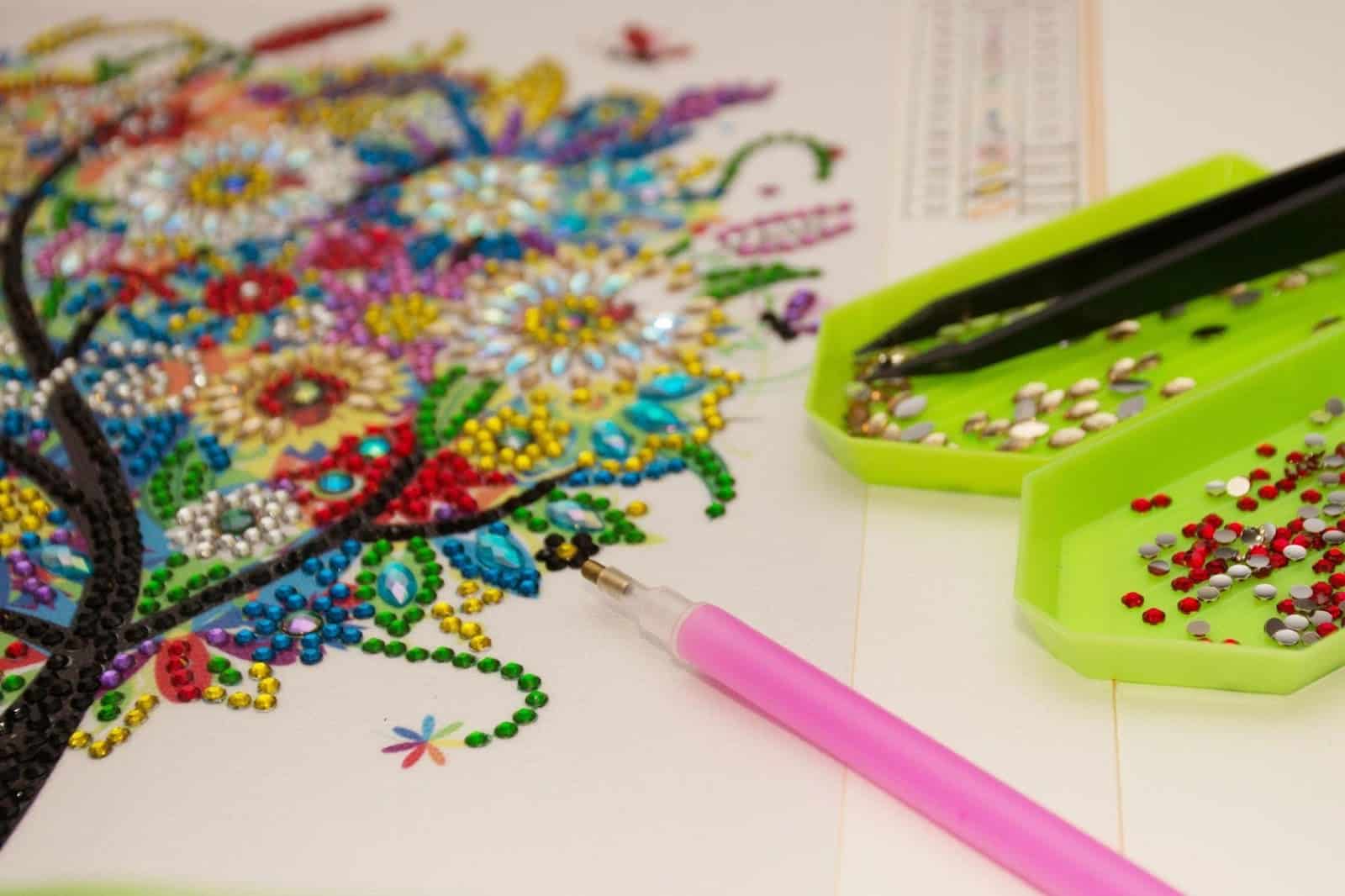 Flores de diamond painting
