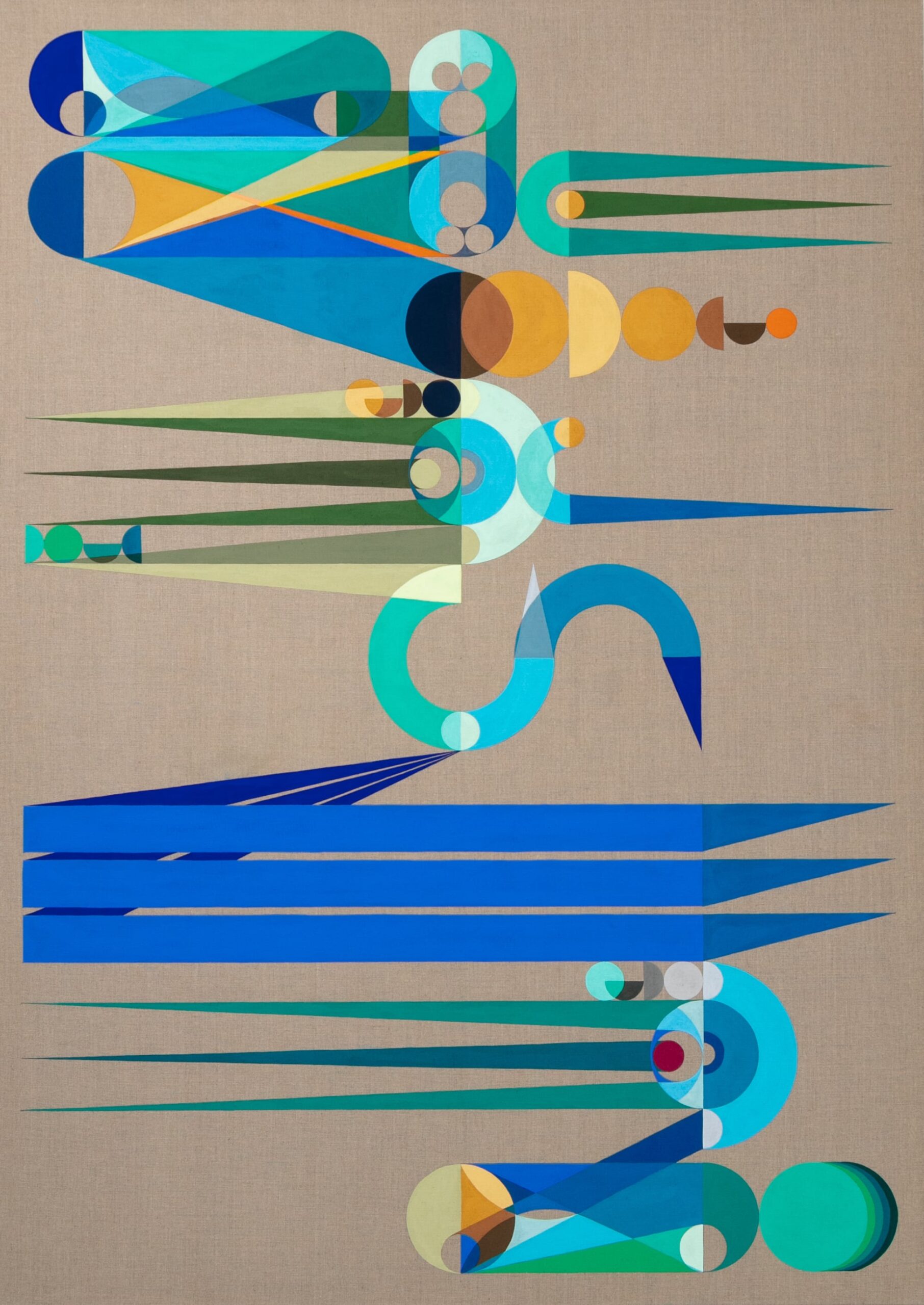 Eamon Ore-Giron pintura geometrica a gran escala night shade