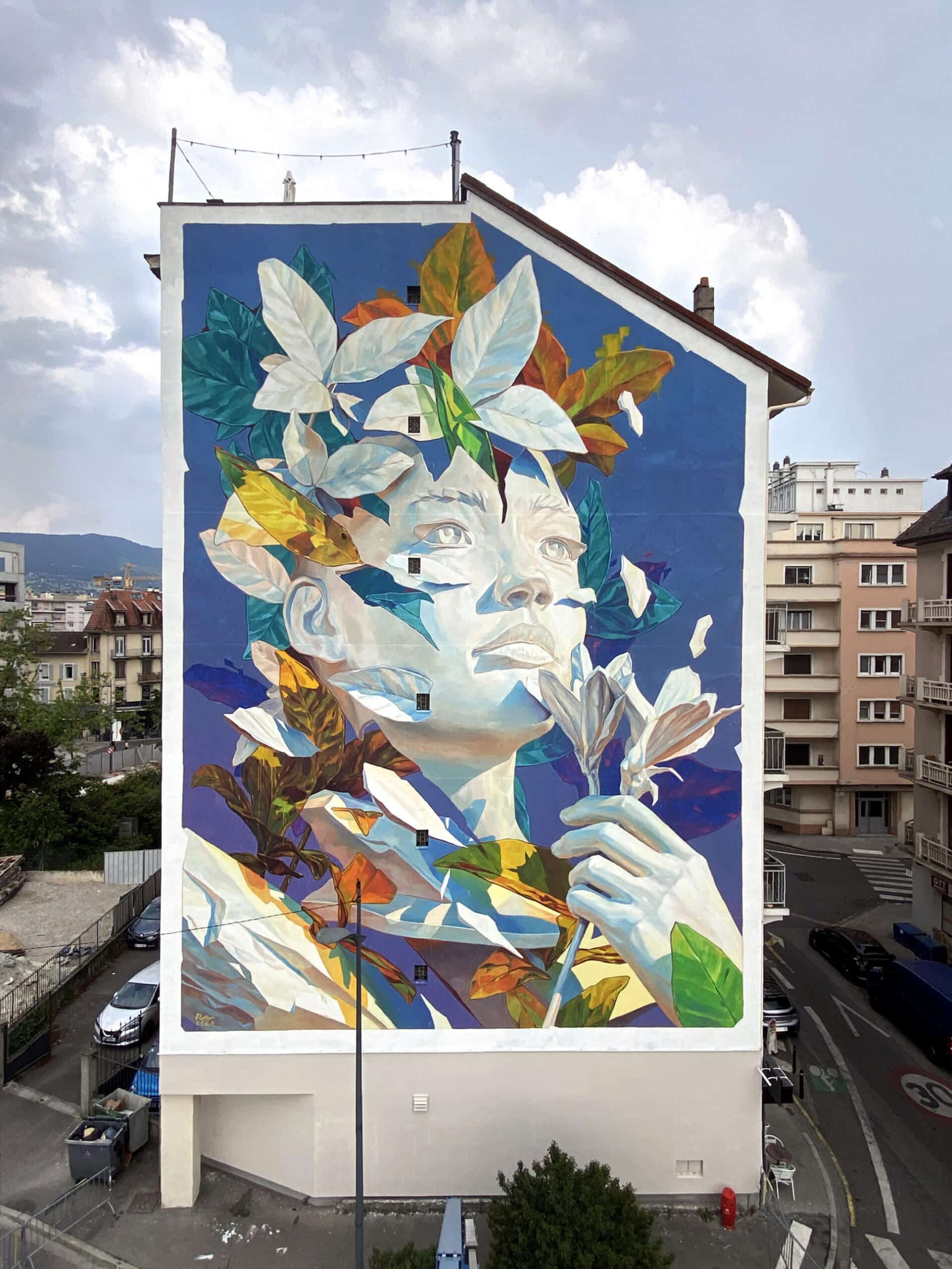 RATUR MURALES RETRATOS HIPERREALISTAS HOJAS