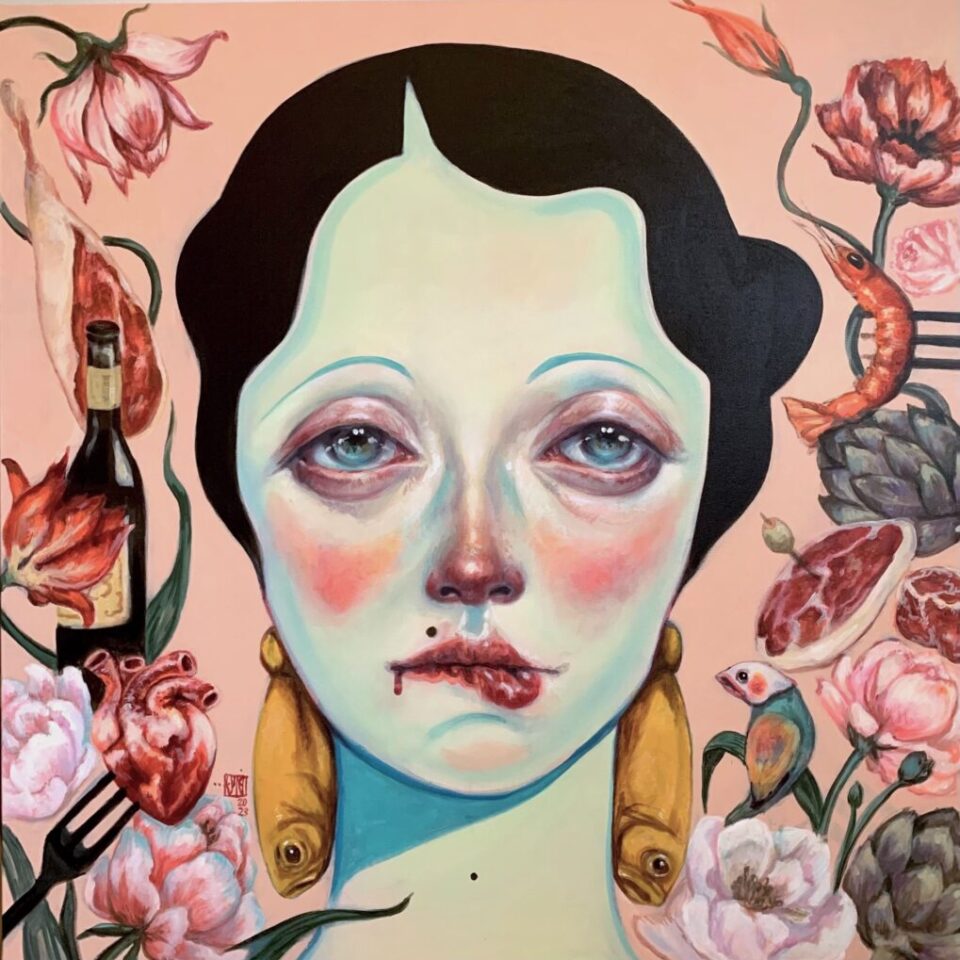 Afarin Sajedi pintura surreal pop