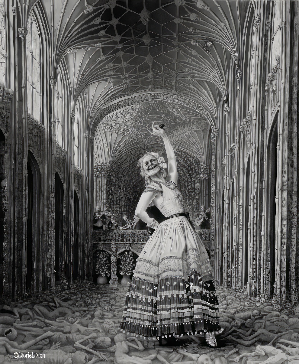 LAURIE LIPTON ARTE BLANO Y NEGRO SKULL