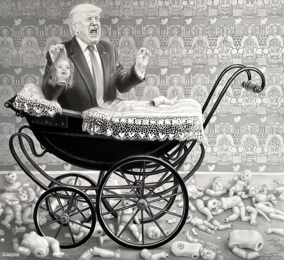 LAURIE LIPTON ARTE BLANO Y NEGRO TRUMP