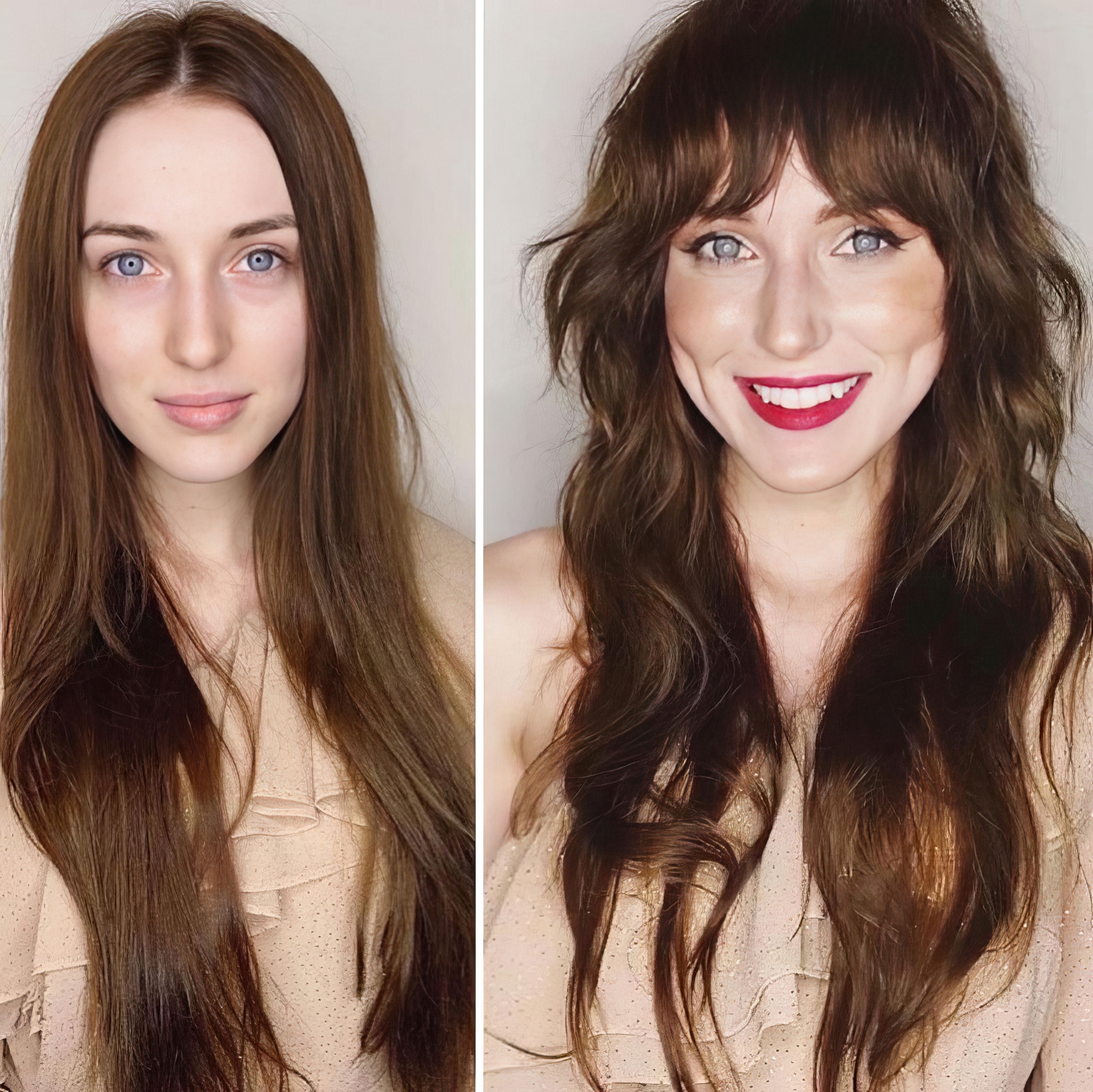 Jayne Matthews corte de pelo capas y flequillo