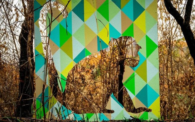 Cuadro de artista Kobra en el bosque