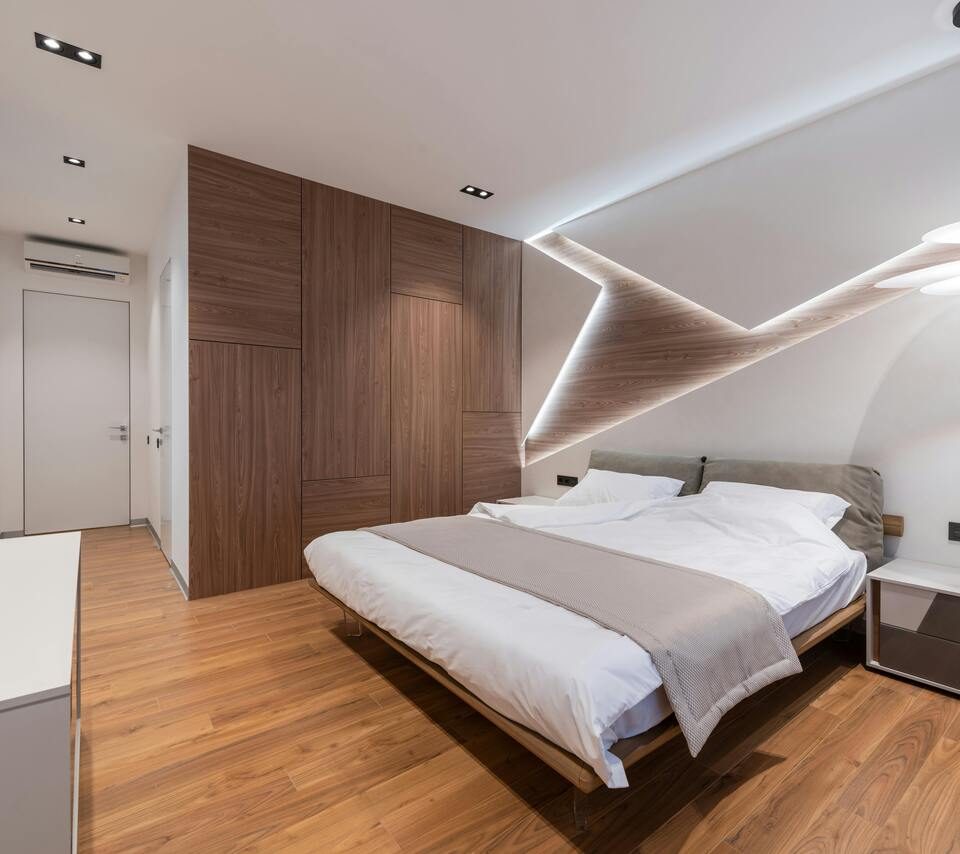 Diseño de suelos en una habitacion de dormir