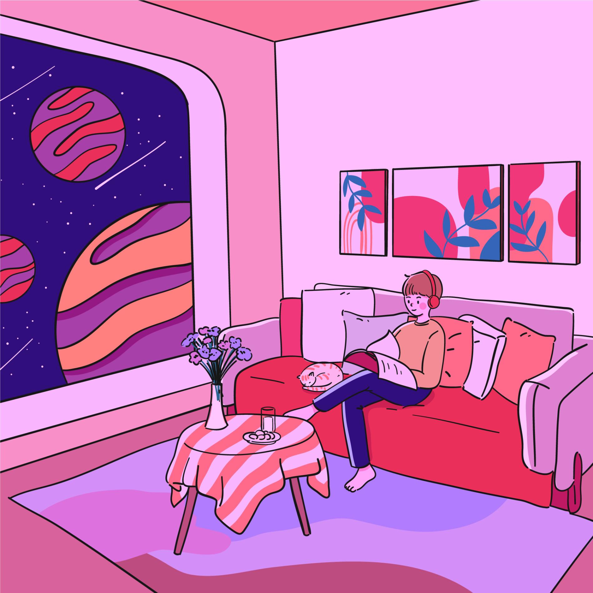 ilustracion lo fi habitacion